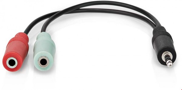 CAGB22150BK02 Stereo-Audiokabel 3,5-mm-Stecker>2x 3,5-mm-Buchse anthrazit