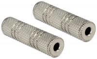 Klinke 3,5mm Bu. > Bu., 3pin Adapter silber