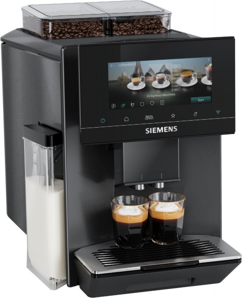 TQ927EF5 Kaffee-Vollautomat dark inox, Milchbehälter, Latte Macchiato/Cappuccino/Milchkaffee, EQ900, Keramik-Mahlwerk, 19 bar, 2,3 l, schwarz