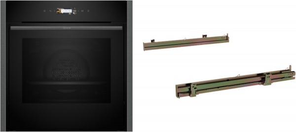 BLE4470CR Einbaubackofen bestehend aus B44CR71G0K + Z1608CX0 graphite grey, Pizza-Stufe, schnelles Vorheizen, Hefeteig-Gärstufe, Brotback-Stufe, WLAN
