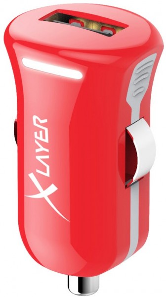 KFZ-Ladegerät USB Adapter 2.4A Colour Line rot