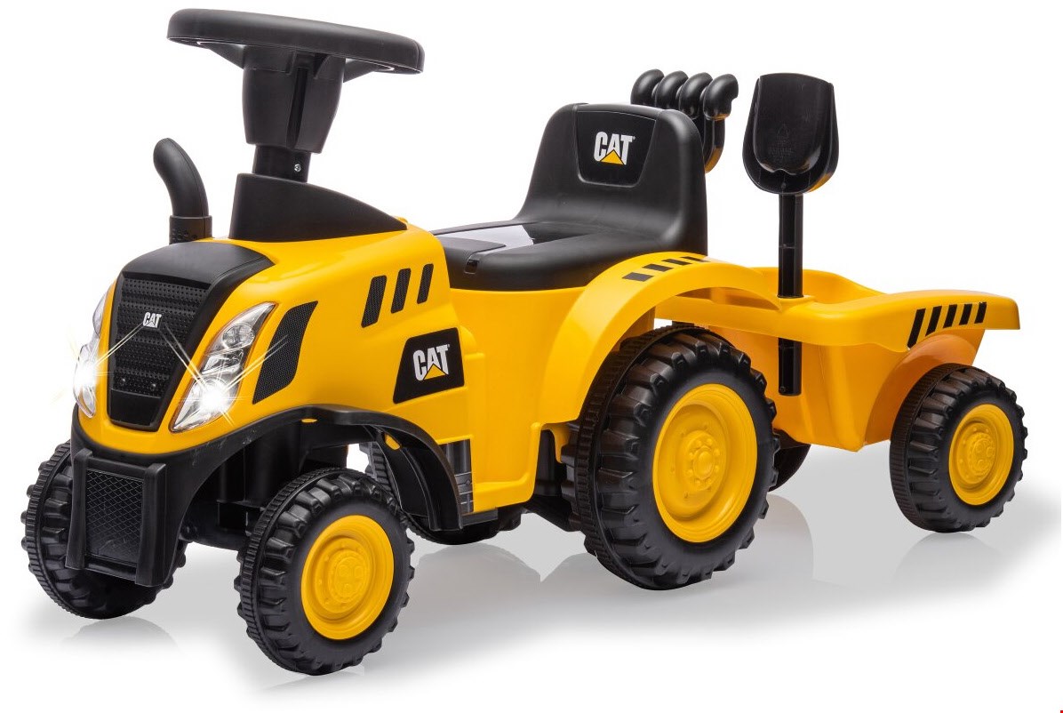 Rutscher Caterpillar Traktor mit Anhänger gelb