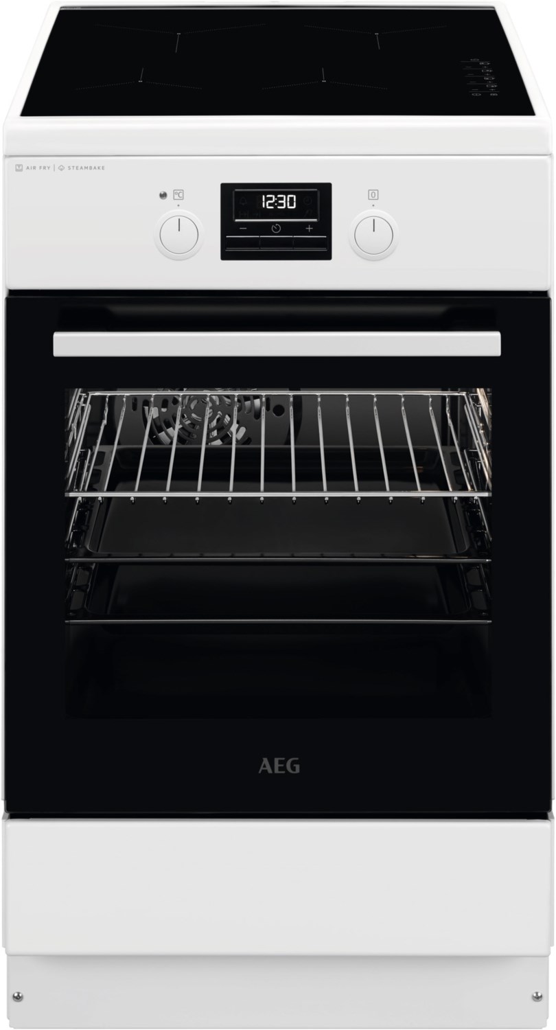 CIB56494BW Stand-Elektroherd mit Induktionsfeld weiß, 58 l, Heißluftgrill, 50 cm breit, A, 4 Kochzonen