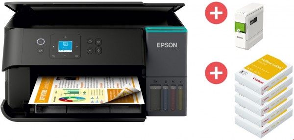 Epson EcoTank ET-2950 + Dein Geschenk: Epson LW-C410 &amp; Canon Druckerpapier (2.500 Bl.)