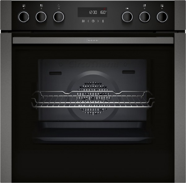 E2ACH7AG3 Einbau Elektro-Herd graphit, 71 l, Pizza-Stufe, schnelles Vorheizen, Brotback-Stufe, 59,4 cm breit, A+, grau