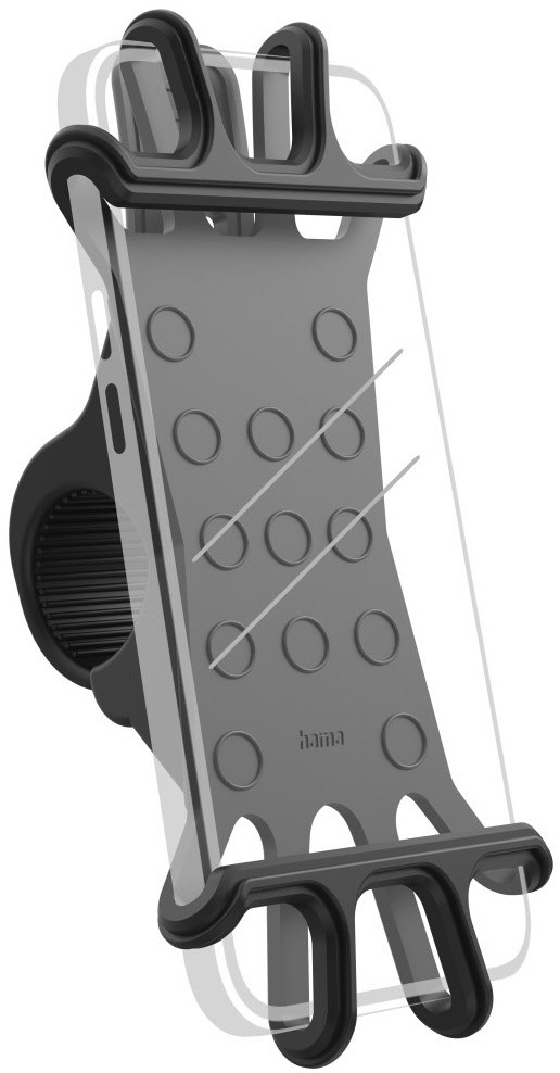 Fahrrad-Handyhalterung Flexible für Lenkerstangen Ø 2 - 3,5 cm schwarz
