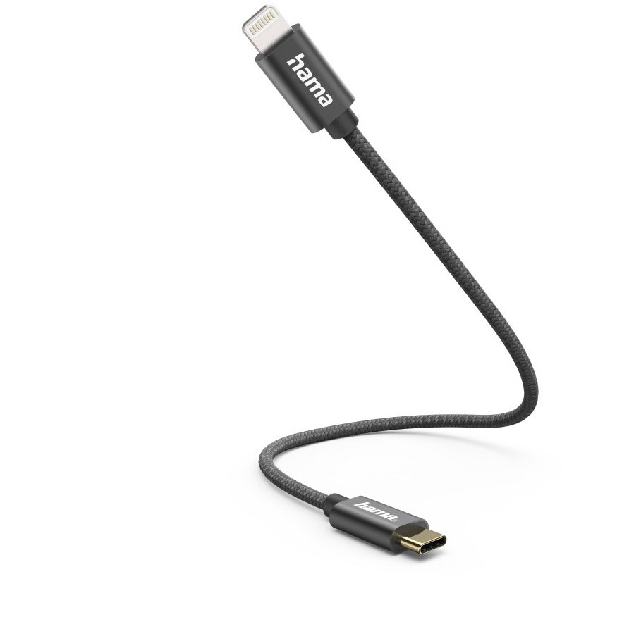 Ladekabel USB-C>Lightning (0,2m) schwarz