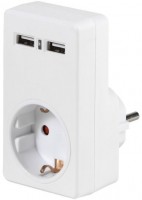 A 1W2USB Steckdosenadapter mit USB (2-fach)