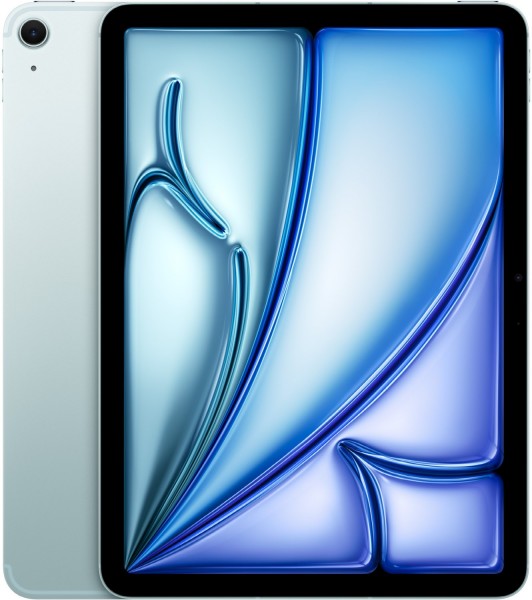 iPad Air 11" (128GB) WiFi + 5G (M3, 2025) blau, iOS, 10 Std. Akku, 12 MP Kamera, inkl. Zubehör: USB-C-Kabel