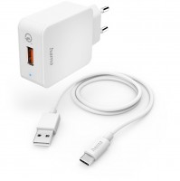 Schnellladegerät (19,5W) mit USB-Type-C-Ladekabel (1,5m) weiß