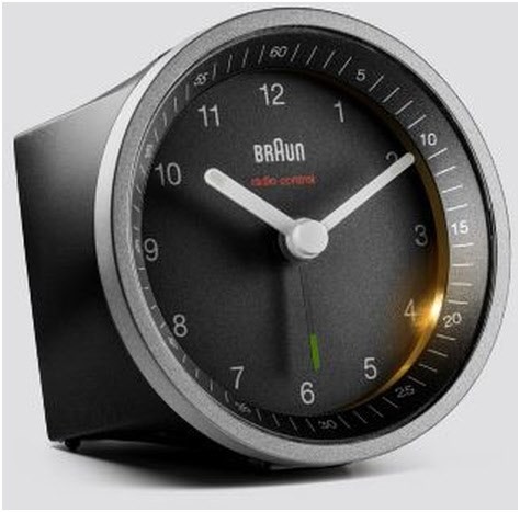 BC07SB-DCF Funkwecker schwarz/silber