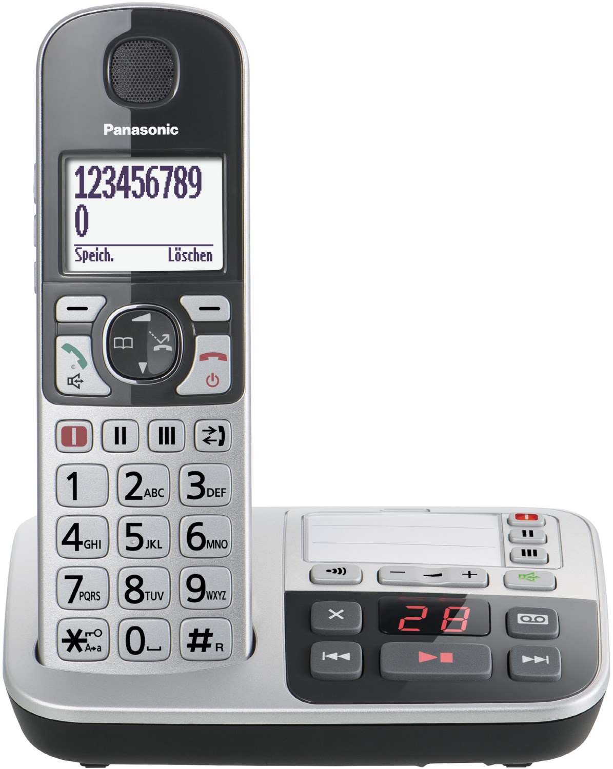 KX-TGE520GS Schnurlostelefon mit Anrufbeantworter silber