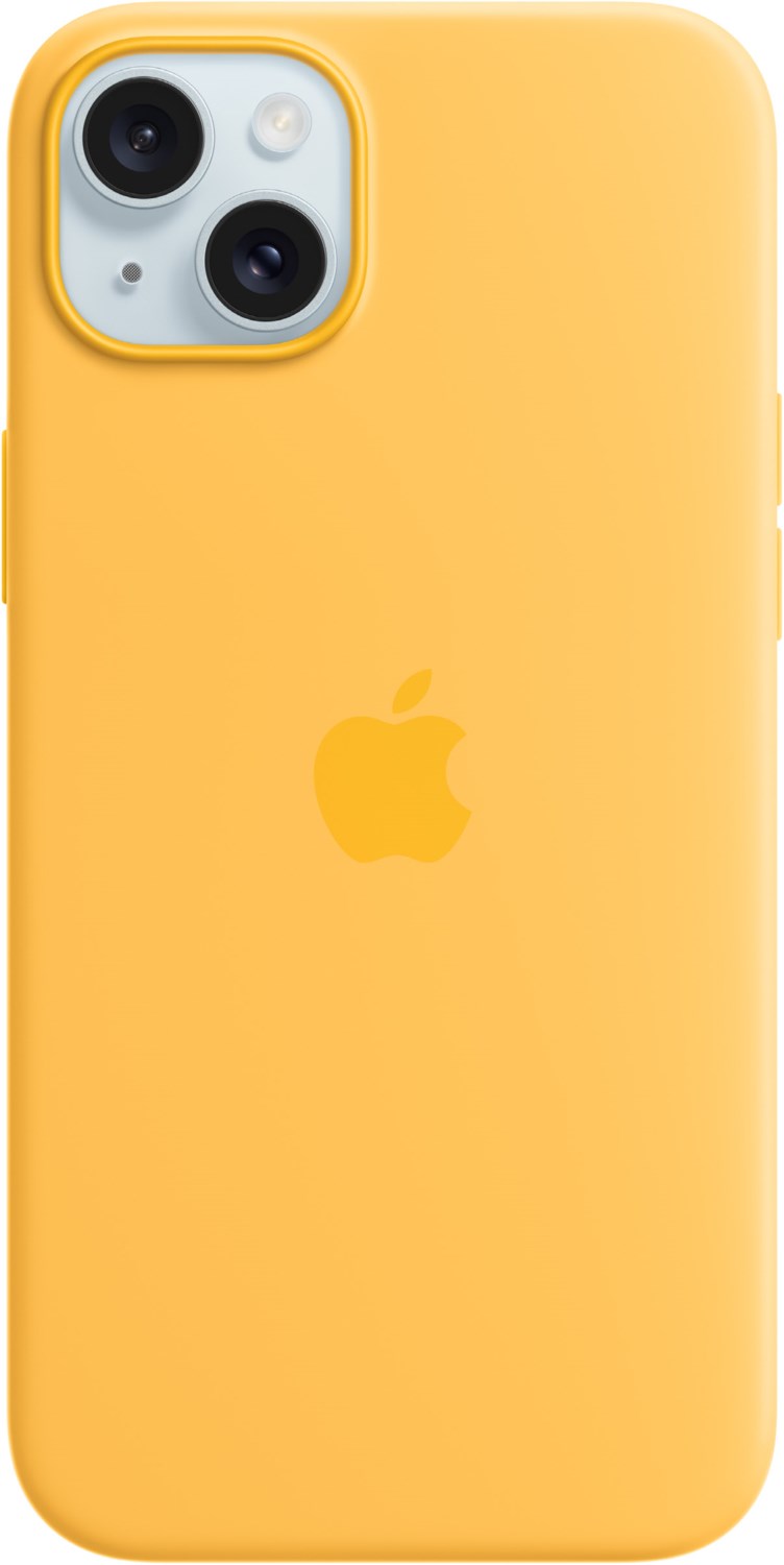 Silikon Case mit MagSafe für iPhone 15 Plus warmgelb