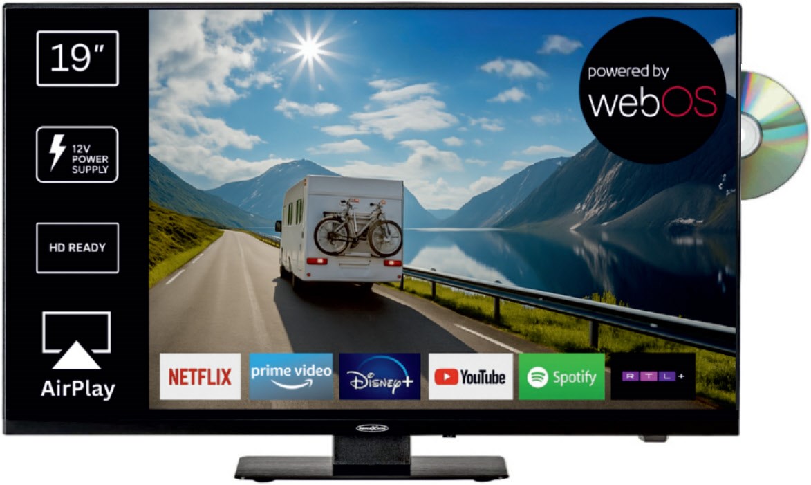 LDDX19IBT-B 47 cm (19") LED-TV mit DVD-Spieler, HD Ready, Smart-TV, DVB-T2/DVB-C/DVB-S2