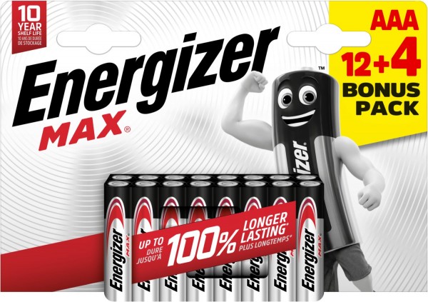 Max AAA 12+4er Pack Micro-Batterie