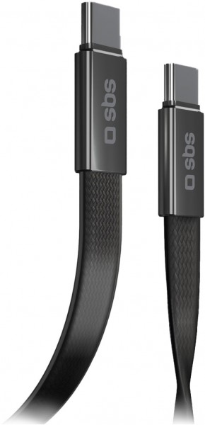 USB Type-C Kabel Flat (1m) schwarz