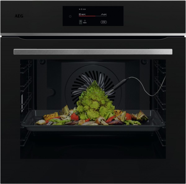 TE8PB73ZAT Einbaubackofen matt black, 71 l, Pizza-Stufe, Dörren, schnelles Vorheizen, Heißluftgrill, Hefeteig-Gärstufe, WLAN