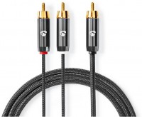 CATB24000GY30 Subwoofer-Kabel (3m) Cinch-Stecker>2x Cinch-Stecker gunmetal grau