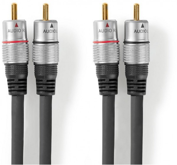 CAGC24200AT25 Stereo Kabel (2,5m) anthrazit 2x RCA>2x RCA