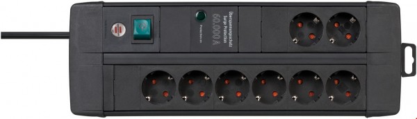 Duo Steckdosenleiste 8-fach (3m) Premium-Line schwarz