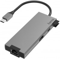 USB-C-Multiport-Adapter 5 Ports 2x USB-A, USB-C, HDMI, LAN grau