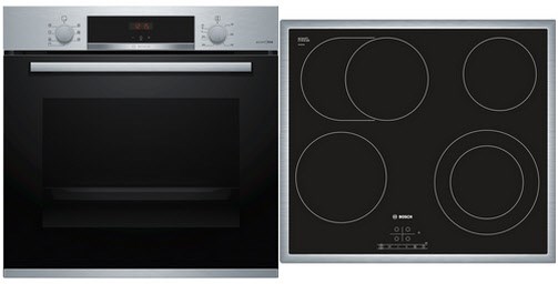 Bosch HBD431AS60 Herdset bestehend aus HBA4330S0 + PKN645B17 edelstahl + edelstahl