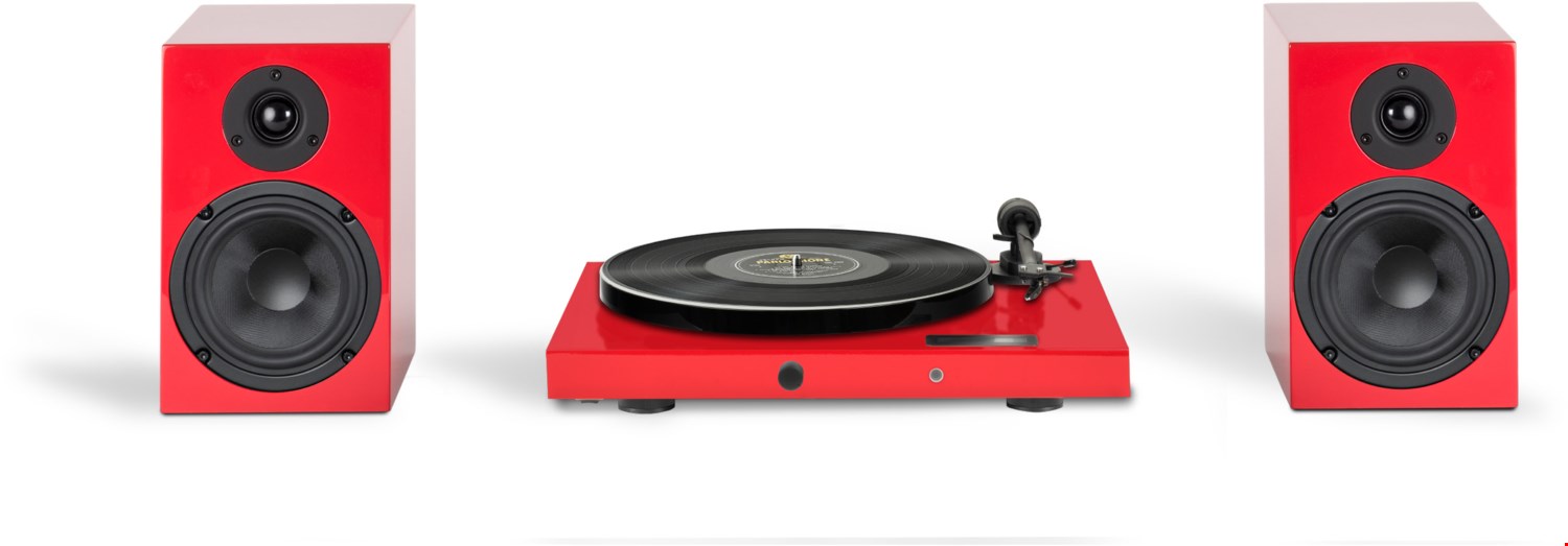 Juke Box E1 + Speaker Box 5 E Hifi-System (inkl. Ortofon OM5e Tonabenehmer) hochglanz pianoschwarz