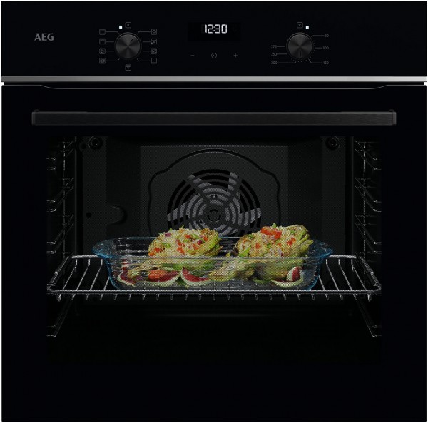TU5AB21FSB Einbaubackofen schwarz, 72 l, Pizza-Stufe, Heißluftgrill, 59,4 cm breit, A+, Serie 5000