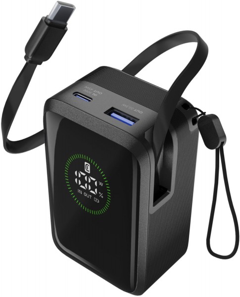 Retractable Power (10.000mAh) Powerbank schwarz