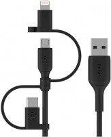 Universal USB Kabel (1m) USB > Type-C/Micro/Lightning schwarz