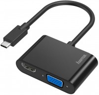 2in1 Video-Adapter USB-C-Stecker>VGA & HDMI-Buchse schwarz