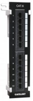 Patchpanel Cat6 UTP 12-Port Wandmontage schwarz