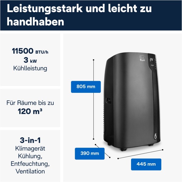 Climatiseur Mobile Delonghi Pinguino Extreme Silent PAC EX93 - 2500W, 8900 BTU, Neuf Garantie