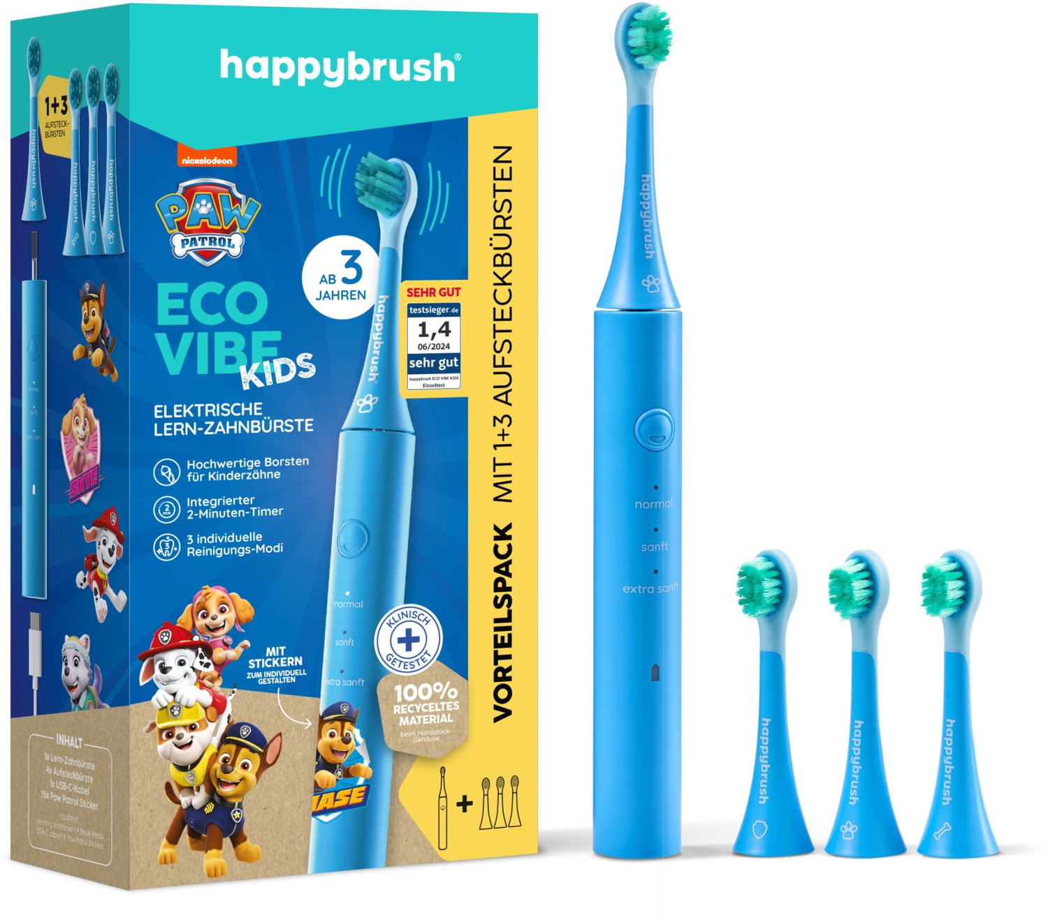 ECO VIBE KIDS Paw Patrol +3 Refills Elektrische Zahnbürste