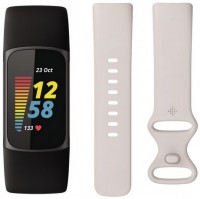 Charge 5 Bundle Activity Tracker schwarz/schwarz weiß, Schlafüberwachung, 7 Tage Akkulaufzeit, Trainingsdatenerfassung, Schrittzähler
