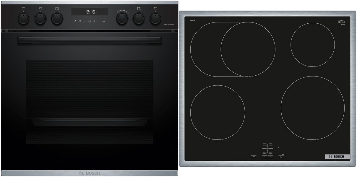 Image of MKH63IP4 Herdset mit Induktionskochfeld bestehend aus HEG278AB4 + NIF64RCB5E schwarz + edelstahl
