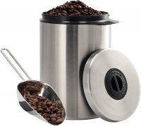 Edelstahldose für 1 kg Kaffeebohnen mit Schaufel edelstahl