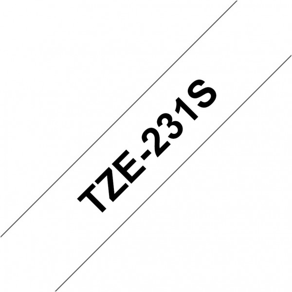 TZe-231S 12mm (4m) Farbband weiß/schwarz