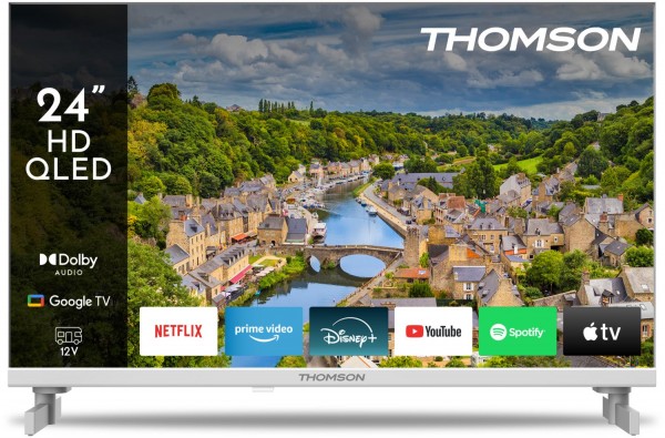 24HQG3S15CW 60 cm (24") QLED-TV weiß, HD Ready, Smart-TV, DVB-T2/DVB-C/DVB-S2, Sprachsteuerung