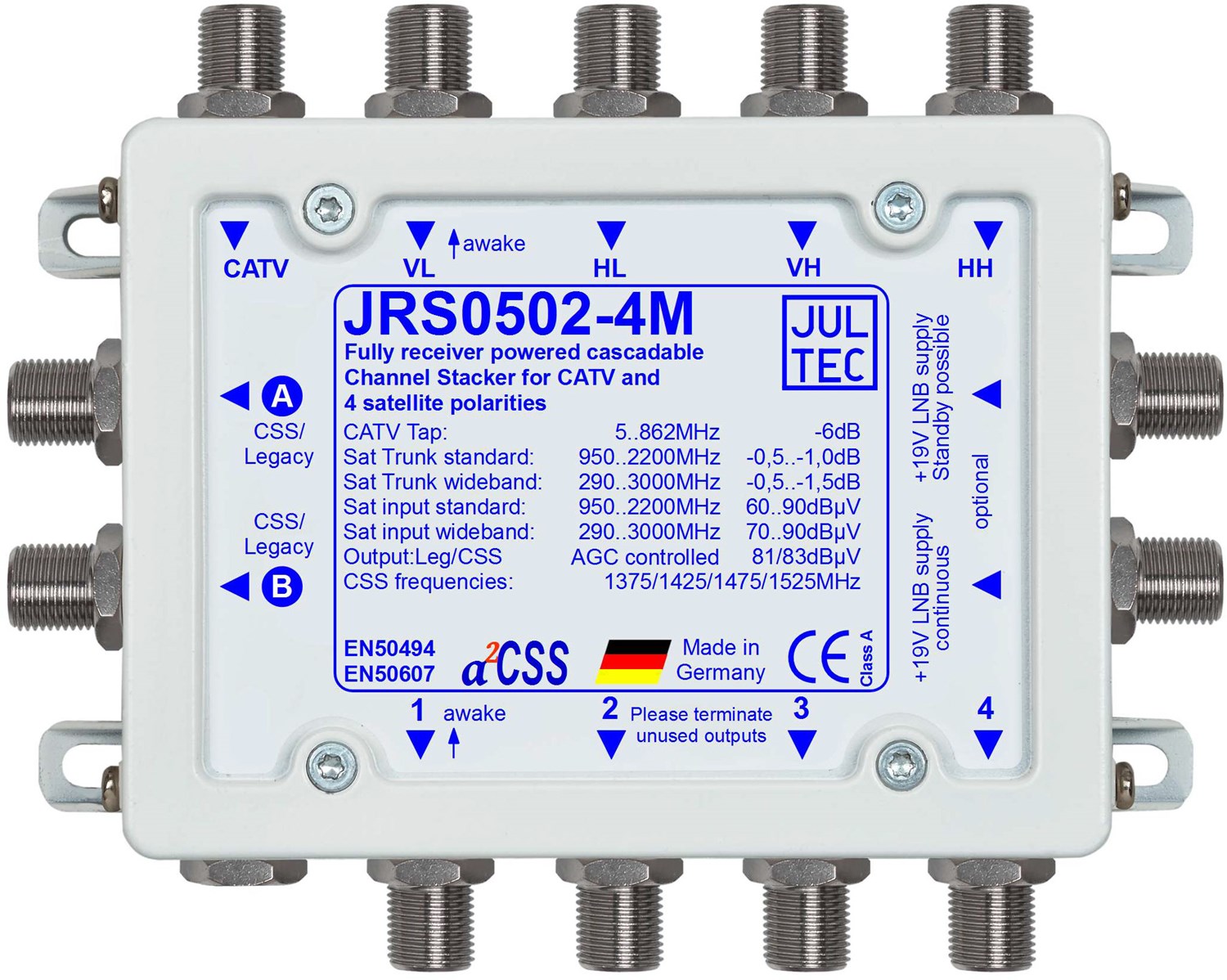 JRS 0502-4M Einkabelumsetzer 5/2x4 Unicable-Multischalter