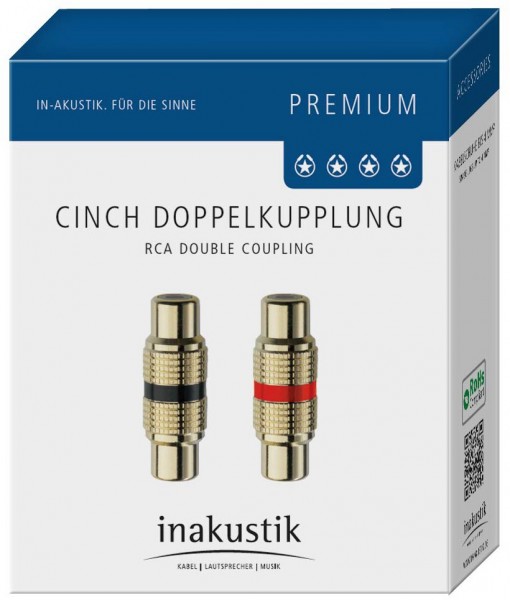 Premium RCA Doppelkuppl. (2er Set) gold