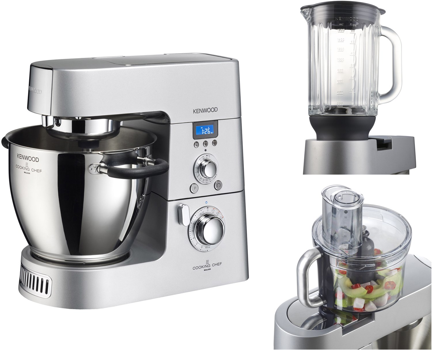 Kenwood KM096 Cooking Chef mit KAH358GL Kuchenmaschine mit Induktionskochfeld silber EURONICS