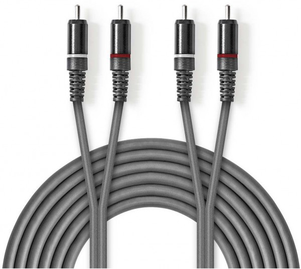 COTH24200GY15 Stereo-Kabel (1,5m) 2x Cinch-Stecker>2x Cinch-Stecker grau