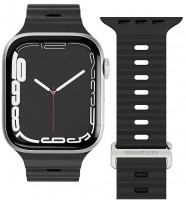 Watch Straps Wave 2 Armband für Apple Watch (42/44/45/49mm) schwarz