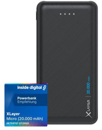 XLayer Micro (20.000mAh) Powerbank schwarz