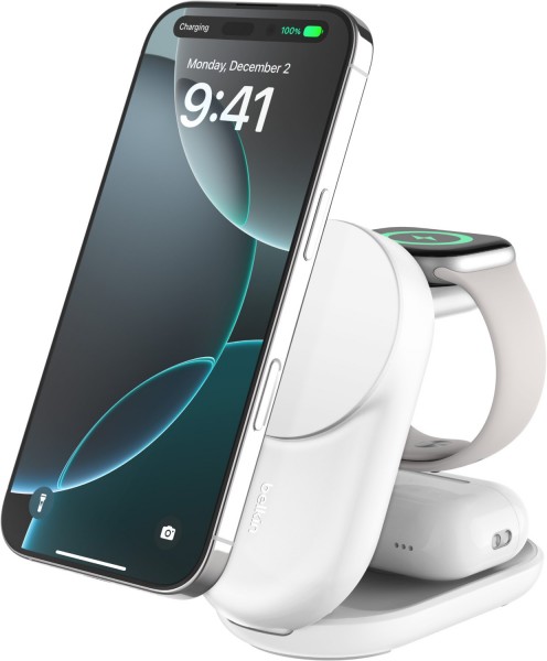 UltraCharge 3in1 Qi2 Wireless (25W) Ladegerät weiß