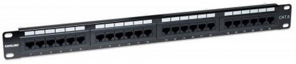 Patchpanel 1HE 24-Port Cat6 UTP schwarz