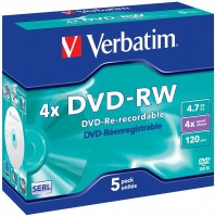 DVD-RW SERL 4x 4.7GB (5er Jewel Cas DVD-Rohlinge