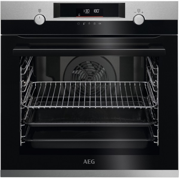 BPE53506BM Einbaubackofen Edelstahl mit Antifingerprint, 72 l, Pizza-Stufe, schnelles Vorheizen, Heißluftgrill, pyrolytische Selbstreinigung