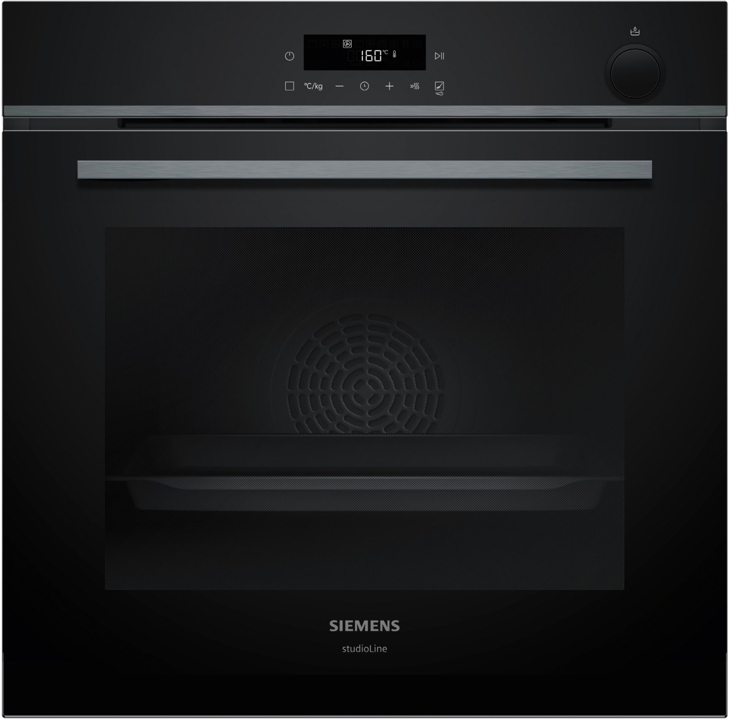 HR472G0B3 Backofen mit DampfunterstĂŒtzung schwarz/edelstahl, 71 l, Pizza-Stufe, schnelles Vorheizen, pyrolytische Selbstreinigung, 59,4 cm breit, A+